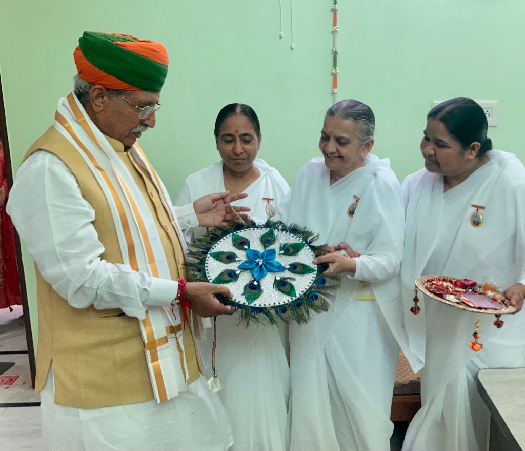 Tying Rakhi to the Minister of Law and Justice of India
